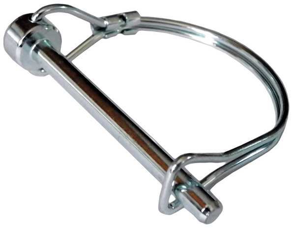 Safety Pin, Carbon Steel, Not Graded, Zinc Plated, 1/4 in Pin Dia, 2 1/2 in Usbl L, 3 1/16 in L