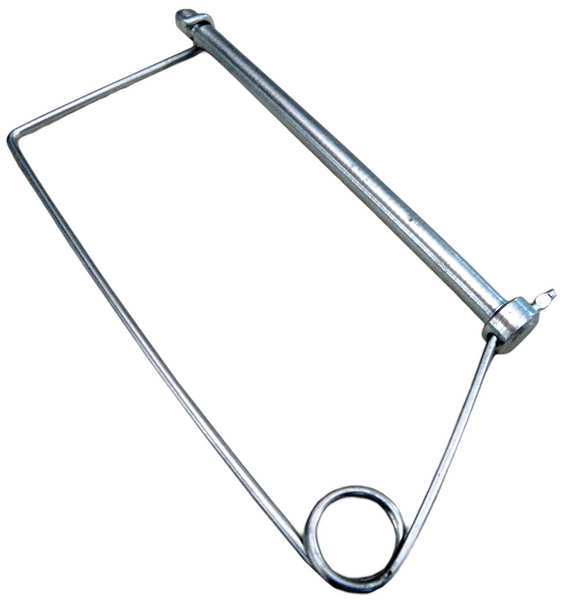 Safety Pin, Steel, Not Graded, Zinc Plated, 1/4 in Pin Dia, 3 in Usbl L, 3 11/16 in L