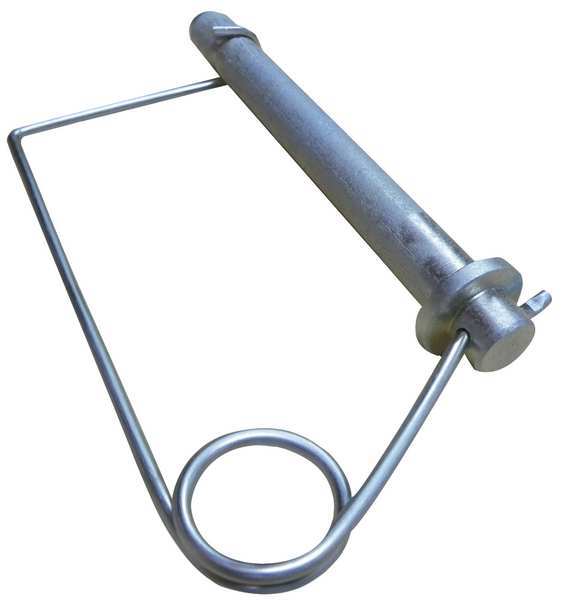 Safety Pin, Steel, C1018 and C1065, Zinc, 3/4 in Pin Dia, 6 in Usbl L, 7 16/23 in L