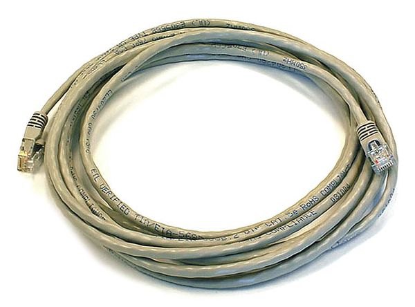 Ethernet Cable, Cat 5e, Gray, 14 ft.