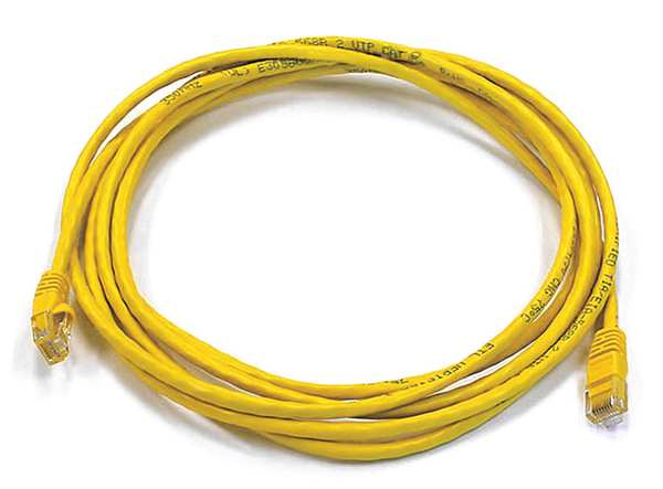 Ethernet Cable, Cat 5e, Yellow, 10 ft.