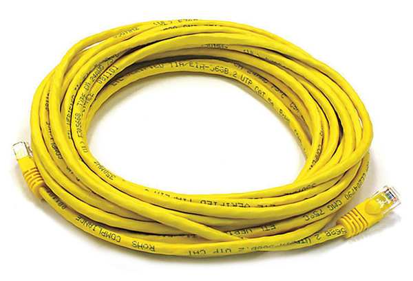 Ethernet Cable, Cat 5e, Yellow, 25 ft.