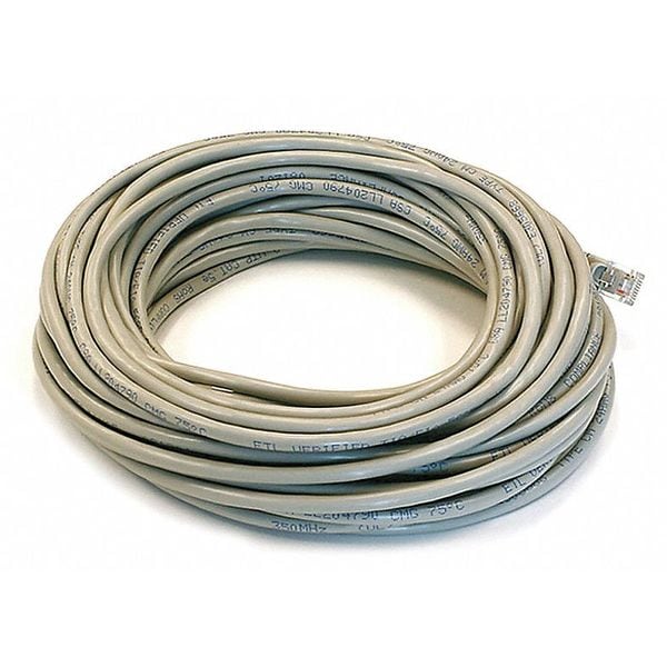 Ethernet Cable, Cat 5e, Gray, 50 ft.