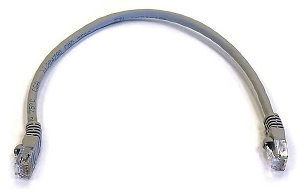 Ethernet Cable, Cat 6, Gray, 1 ft.