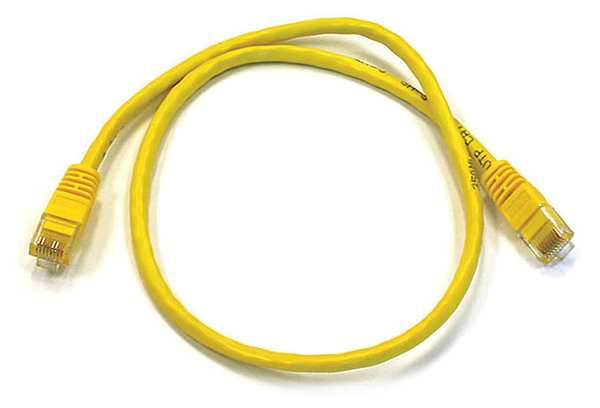 Ethernet Cable, Cat 6, Yellow, 2 ft.