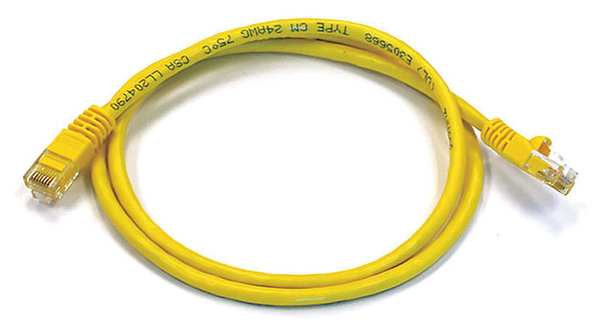 Ethernet Cable, Cat 6, Yellow, 3 ft.