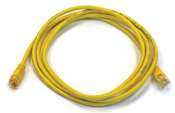 Ethernet Cable, Cat 6, Yellow, 7 ft.
