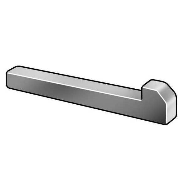 Tapered Gib Head Machine Key, Tapered Gib End, Steel, Plain, 3 1/2 in L, 5/8 in Sq