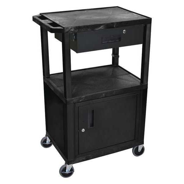 Audio-Visual Cart, 200 lb., Black, 24 In. L