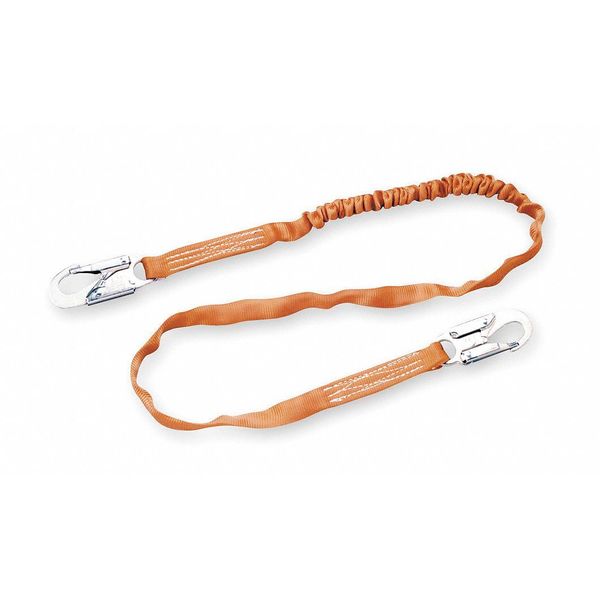 Shock Absorbing Lanyard, 6 ft., 310 lb. Weight Capacity, Orange