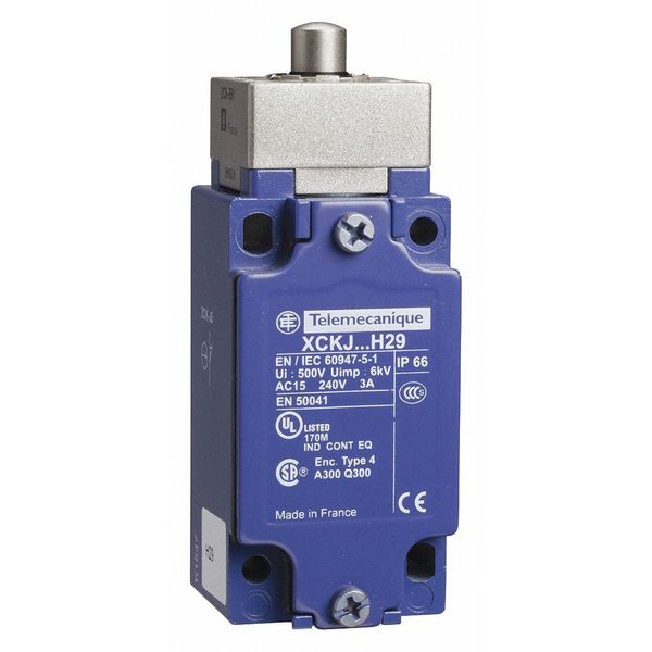 Heavy Duty Limit Switch, Plunger, 1NC/1NO, 10A @ 240V AC