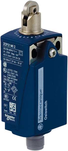 Limit Switch, Plunger, Roller, 1NC/1NO, 3A @ 240V AC