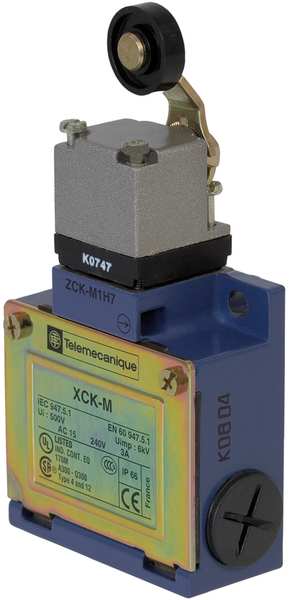Limit Switch, Roller Lever, Rotary, 1NC/1NO, 10A @ 240V AC