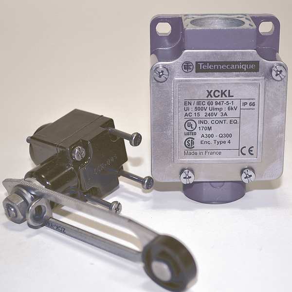 Limit Switch, Roller Lever, Rotary, 1NC/1NO, 10A @ 240V AC