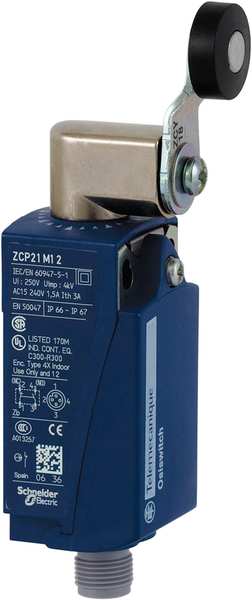 Limit Switch, Roller Lever, Rotary, 1NC/1NO, 3A @ 240V AC