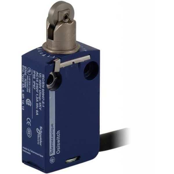 Limit Switch, Plunger, Roller, 1NC/1NO, 6A @ 240V AC