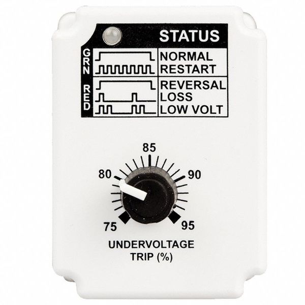 3 Phase Monitor Relay, SPDT, 208VAC, 8 Pin