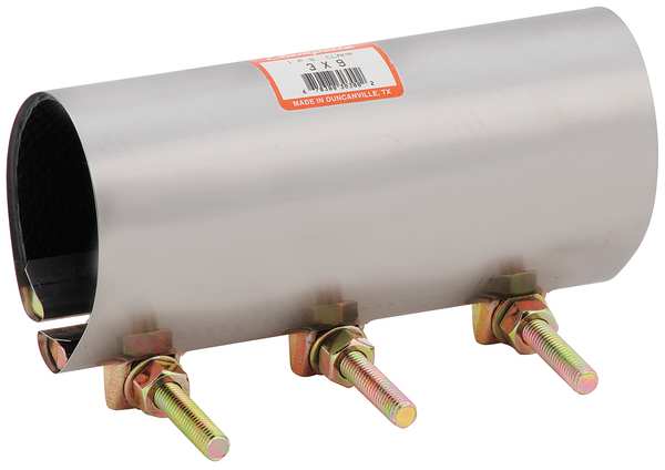 Repair Clamp, Three Bolt, 3 In, 304SS