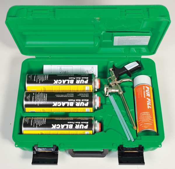 Multipurpose/Construction Spray Foam Sealant Kit, _, Green Case Kit, Black, 6 Component