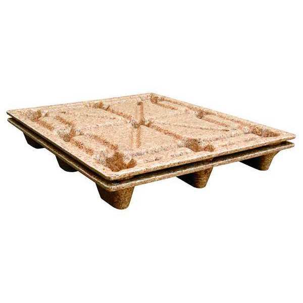 Recycled Pressed Wood Pallet, 40 1/4 in L, 48 1/4 in W, 5 5/8 in H