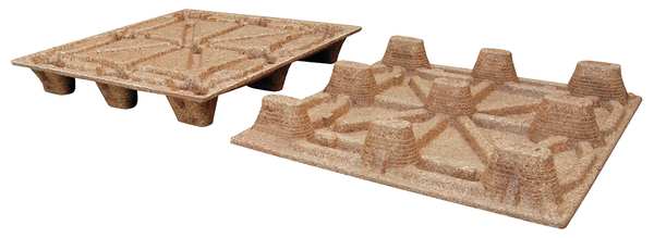 Recycled Pressed Wood Pallet, 40 1/4 in L, 48 1/4 in W, 5 5/8 in H