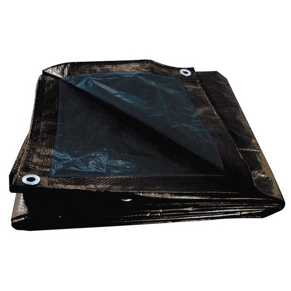 Tarp, 10 x 12 ft, 5.1 mil, Polyethylene, Standard Duty, Brown/Black
