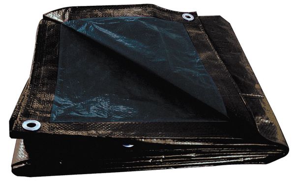 Tarp, 50 x 80 ft, 5.1 mil, Polyethylene, Standard Duty, Brown/Black