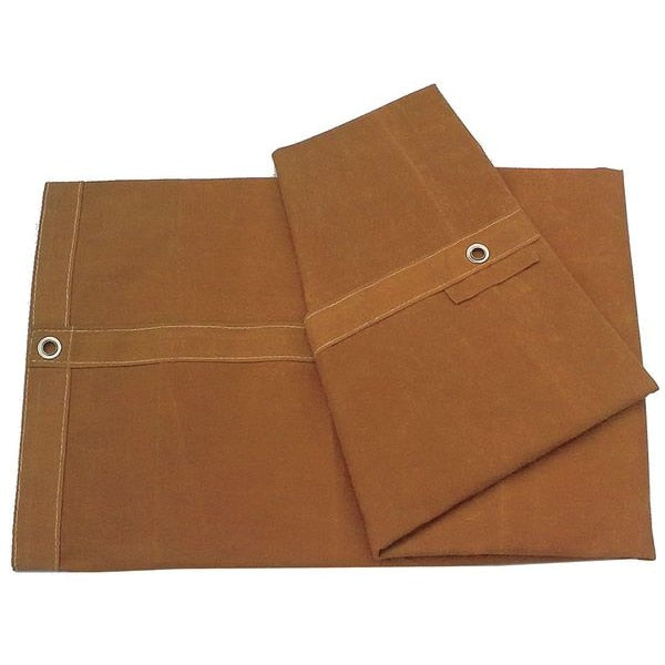 Tarp, 20 x 30 ft, 20 Mil, Cotton Canvas, Standard Duty, Brown, Mildew Resistant, UV Resistant