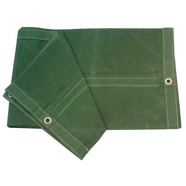 Tarp, 8 x 10 ft, 30 mil, Cotton Canvas, Heavy Duty, Olive Green, Mildew Resistant, UV Resistant