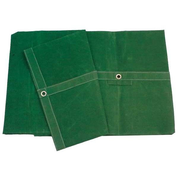 Tarp, 8 x 16 ft, 20 Mil, Cotton Canvas, Standard Duty, Green, Mildew Resistant, UV Resistant