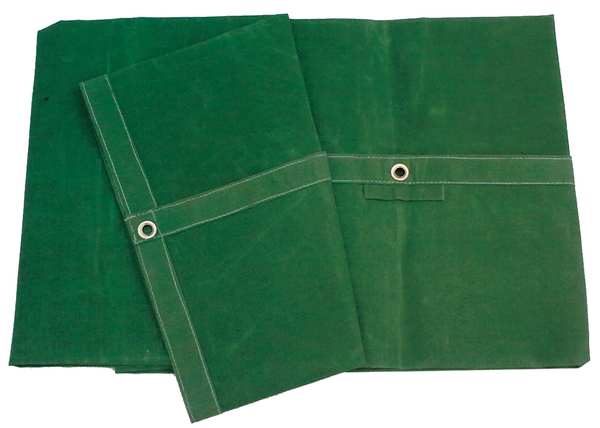 Tarp, 8 x 20 ft, 20 Mil, Cotton Canvas, Standard Duty, Green, Mildew Resistant, UV Resistant