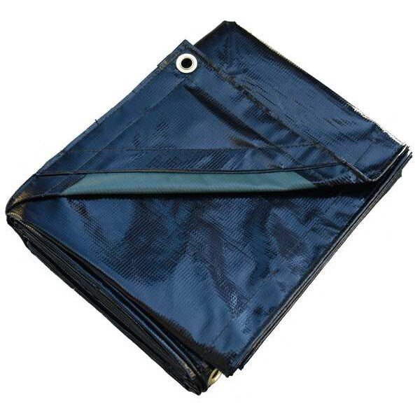 Tarp, 8 x 10 ft, 15 mil, Vinyl, Standard Duty, Black