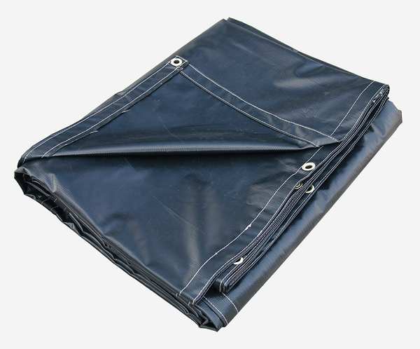 Tarp, 14 x 20 ft, 20 Mil, Vinyl, Heavy Duty, Black, Mildew Resistant, Tear Resistant, UV Resistant