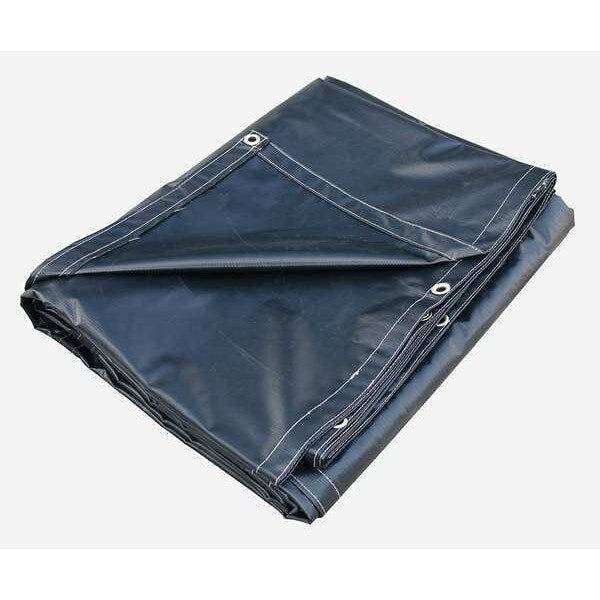 Tarp, 12 x 20 ft, 20 Mil, Vinyl, Heavy Duty, Black, Mildew Resistant, Tear Resistant, UV Resistant