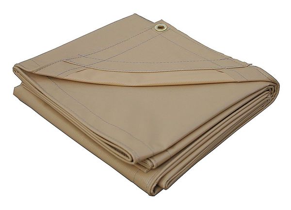 Tarp, 20 x 30 ft, 20 Mil, Vinyl, Heavy Duty, Tan, Mildew Resistant, Tear Resistant, UV Resistant