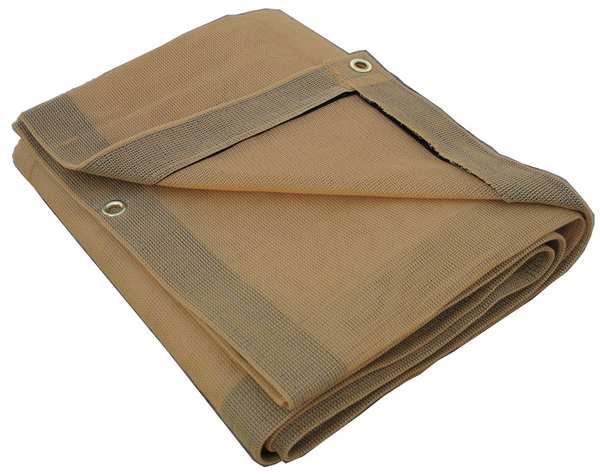 Mesh Tarp, 12 x 24 ft, 10 mil, Polyethylene, Standard Duty, Tan