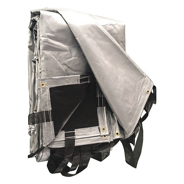 Hay Cover Tarp, 25 x 48 ft, 12 mil, Polyethylene, Heavy Duty, Silver/Black