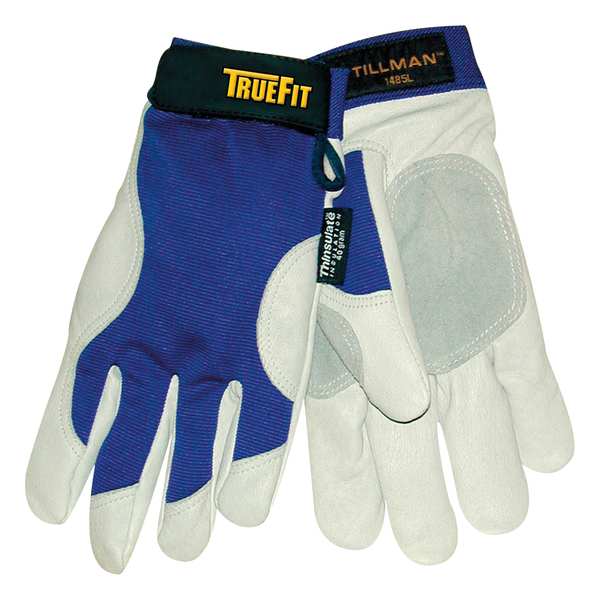 TrueFit Top Grain Pigskin Winter Gloves, Thinsulate Lining, Cold Weather, Blue, XL, 1 Pair