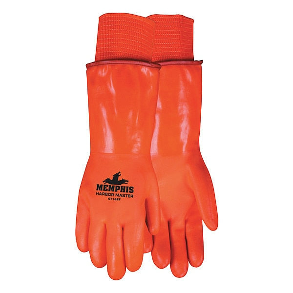 Hi-Vis Cold Protection Gloves, Foam/Fleece Lining, L