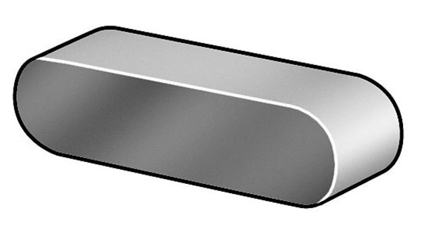 Oversized Machine Key, Square End, Steel, Plain, 1/2 in L, 3/16 in Sq, 5 PK