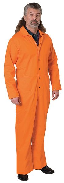 Flame-Retardant Treated Cotton Coverall, Orange, S
