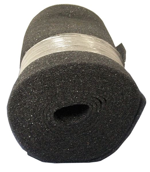 24 in x 25 ft x 1/2 in Foam Air Filter Roll Less Than 5 MERV, Black