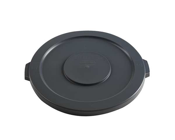 32 gal Dome with Push Door Trash Can Lid, 22 3/4 in W/Dia, Gray, Resin, 1 Openings