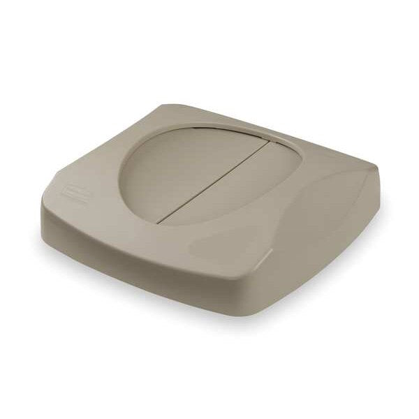 23 gal Swing Trash Can Lid, 16 in W/Dia, Beige, Resin, 1 Openings