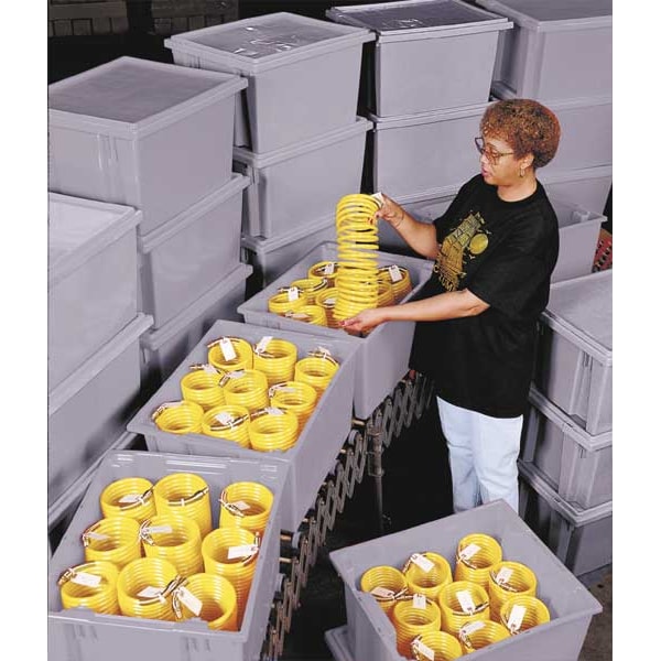Stack & Nest Container, Gray, Industrial Grade Polymer, 29 1/2 in L, 19 1/2 in W, 15 in H