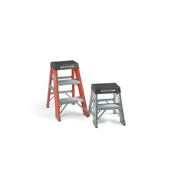 3 Steps, Fiberglass Step Stand, 375 lb. Load Capacity, Orange/Silver/Black