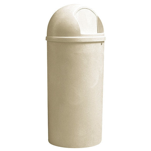 25 gal Round Trash Can, Brown, 18 in Dia, Swing, Plastic