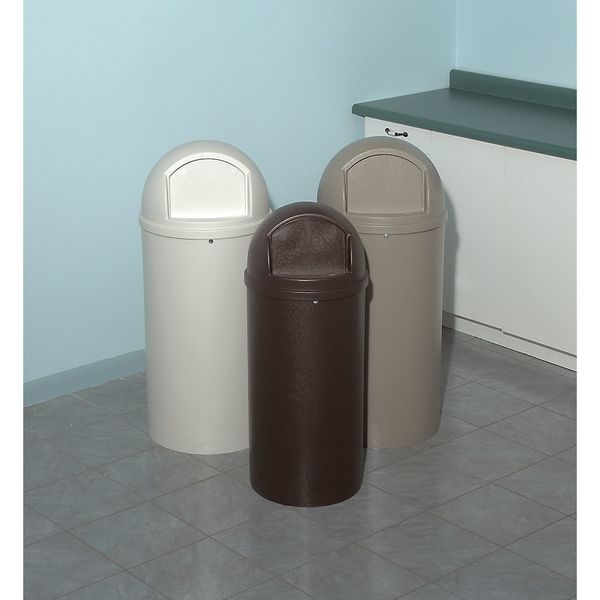 15 gal Round Trash Can, Black, 15 1/4 in Dia, Swing, Plastic