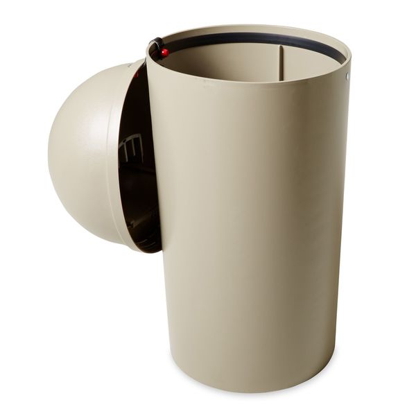 25 gal Round Trash Can, Beige, 18 in Dia, Swing, Plastic