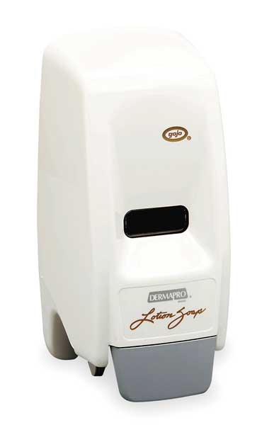 800mL Bag-in-Box Dispenser, Push-Style, White, Depth: 5-1/8
